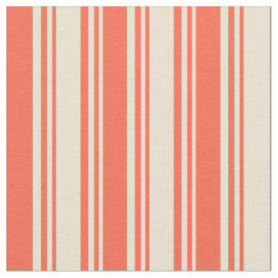 Beige und rote Streifen Stoff