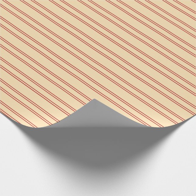 Beige und rotes Muster des Streifenwappenpapiers Geschenkpapier (Ecke)
