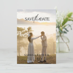 Beige und Schwarz-Elegante Hochzeit Save the Date