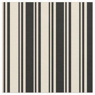 Beige und schwarz gefärbte Linse/Streifenmuster Stoff