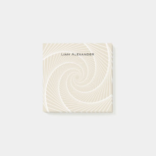 Beige und Schwarz Geometrisch   PERSONALISIERT Post-it Klebezettel