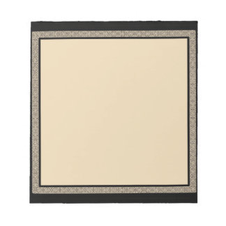 Beige- und schwarze geometrische Umrandung Notizblock