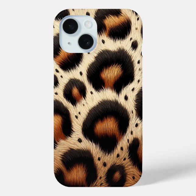 Beige und schwarze Geparde Fur Animal Print Spots Case-Mate iPhone Hülle (Rückseite)