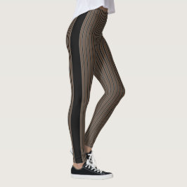 Beige und schwarze Streifen Leggings