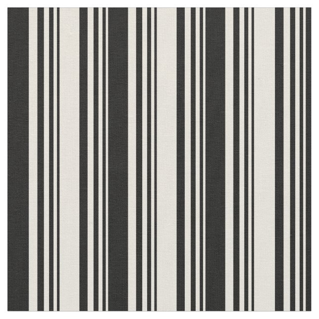 Beige und schwarze Streifen Stoff (Nahaufnahme)