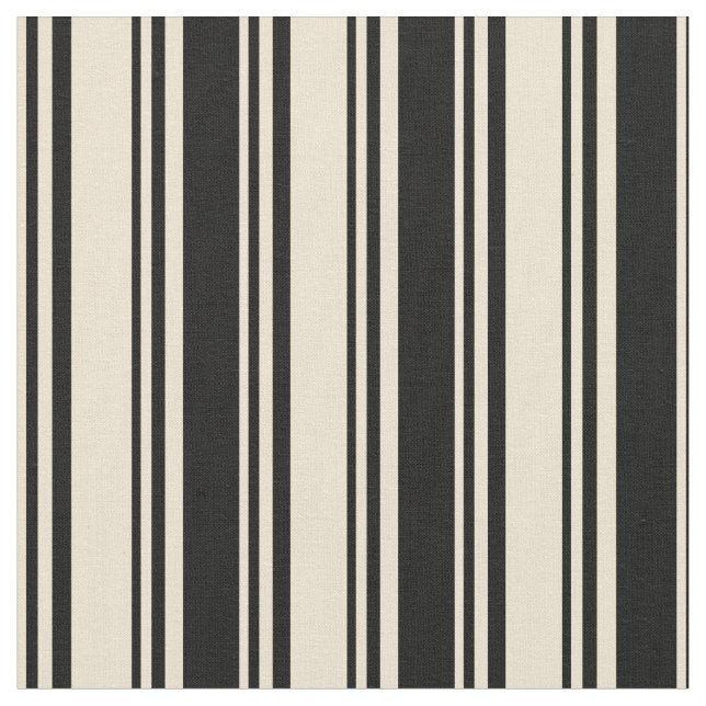 Beige und Schwarze Streifen Stoff (Nahaufnahme)