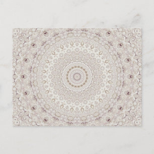 Beige- und Taupe-Mandala-Musterdesign Postkarte