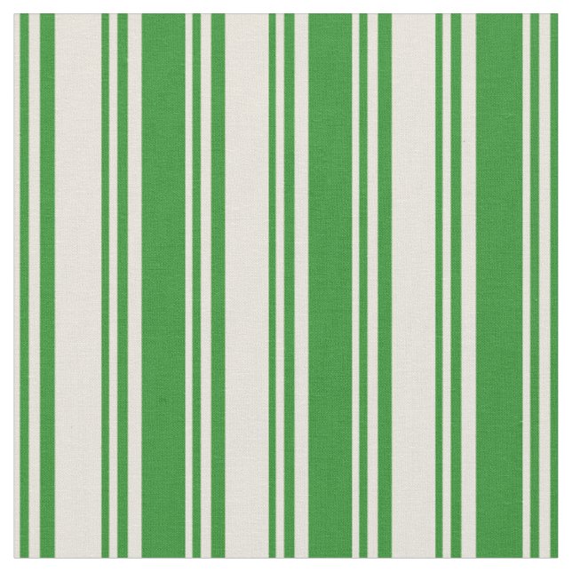 Beige und waldgrüne Farbmuster Stoff (Nahaufnahme)