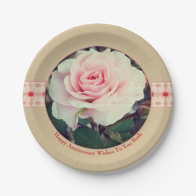 Beige und weich rosa pappteller (Vorderseite)