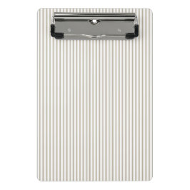 Beige und weißer Ticking-Streifen Mini Klemmbrett