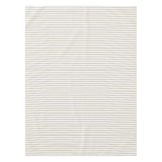 Beige und weißer Ticking-Streifen Tischdecke (Vorderseite)