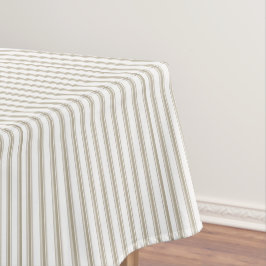 Beige und weißer Ticking-Streifen Tischdecke
