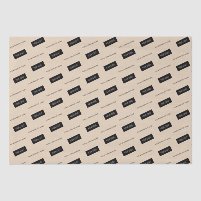 Beige Verpackung moderner Firmennamen Seidenpapier (Vorderseite)