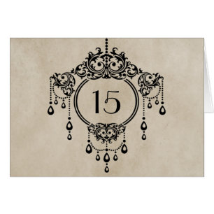 Beige Vintage Chandelier-Tischnummer