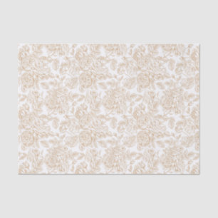 Beige Vintage Rose Blume Muster Seidenpapier