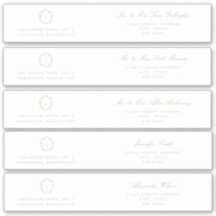 Beige Wappen Guest Address Wrap um Labels