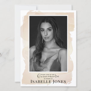 Beige Wassercolor Foto Quinceañera