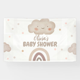 Beige Watercolor Babydusche Banner