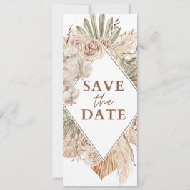 Beige Watercolor Boho Save Date Wedding Invitation Einladung