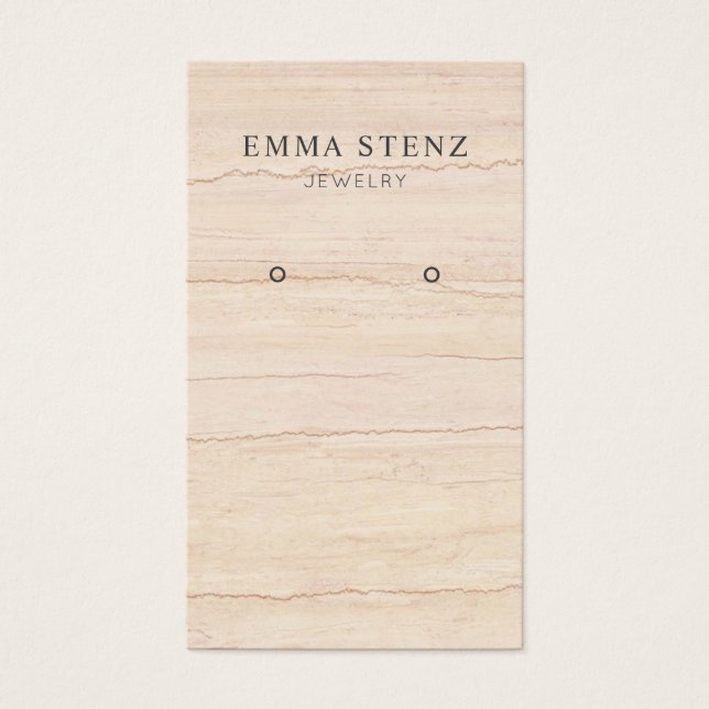 Beige Wavy Marbour Muster Earring Display Card (Vorderseite)