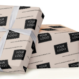 Beige Website-Unternehmen für individuell anpassba Geschenkpapier