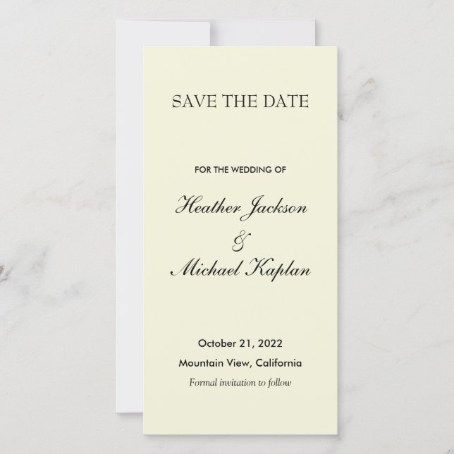 Beige Wedding Beruflich Minimalistisch Save The Date (Vorderseite)
