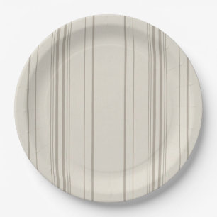 Beige weich gestreifte Papierplatten Pappteller
