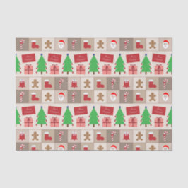 Beige Weihnachts-Muster Tissue Paper Seidenpapier