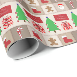 Beige Weihnachtsmuster Wrapping Paper Geschenkpapier