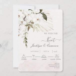 Beige weiße boho Hochzeitseinladung Einladung