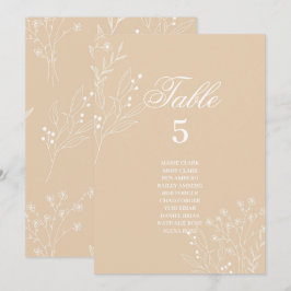 Beige weiße Ecke florale Boho Sitzkarten Einladung