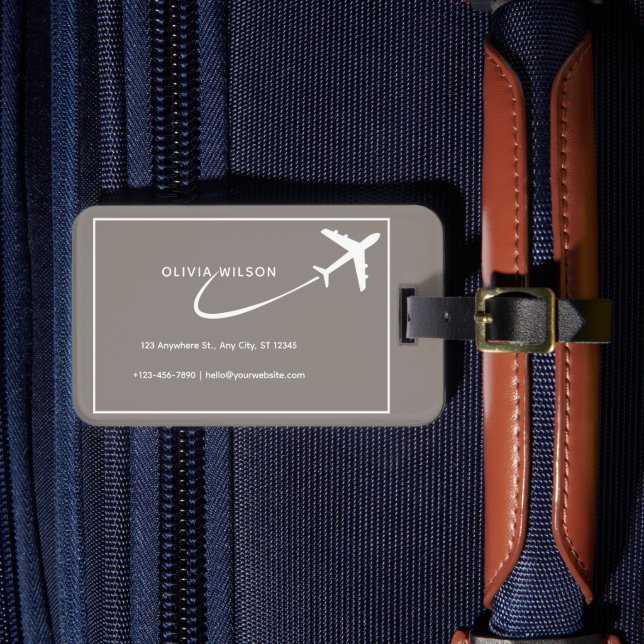 Beige weiße Personalisierte Bezeichnung Gepäckanhä Gepäckanhänger (Vorderseite Insitu 4)