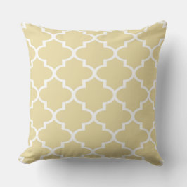 Beige weiße Quatrefoliengitterkissen Kissen