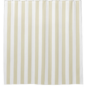 Beige weiße Streifen NL #0 Duschvorhang