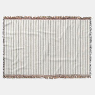 Beige-weiße Ticking-Streifen Decke