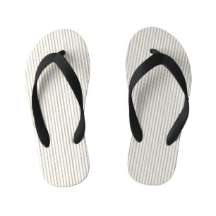 Beige-weiße Ticking-Streifen Kinderbadesandalen