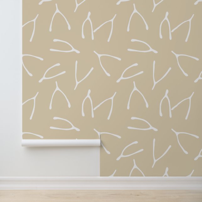 Beige weiße Viel Glück-Symbol wünschen Tapete (Anwendung)