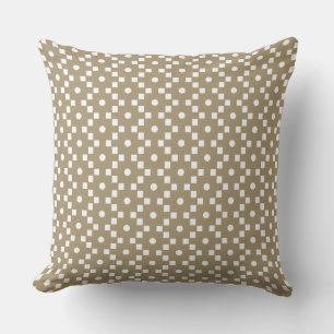 Beige-weißes geometrisches Kreuzmuster Kissen