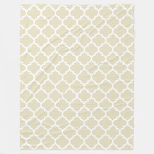 Beige weißes marokkanisches Quatrefolienmuster #5 Fleecedecke