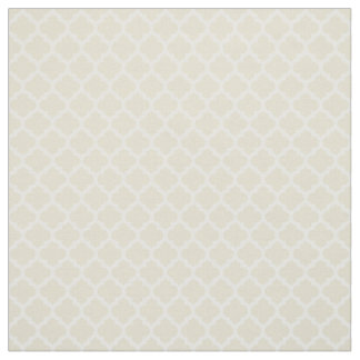Beige, weißes marokkanisches Quatrefolienmuster #5 Stoff