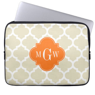 Beige, Welch marokkanischer #5 Pumpkin 3 Initial M Laptopschutzhülle