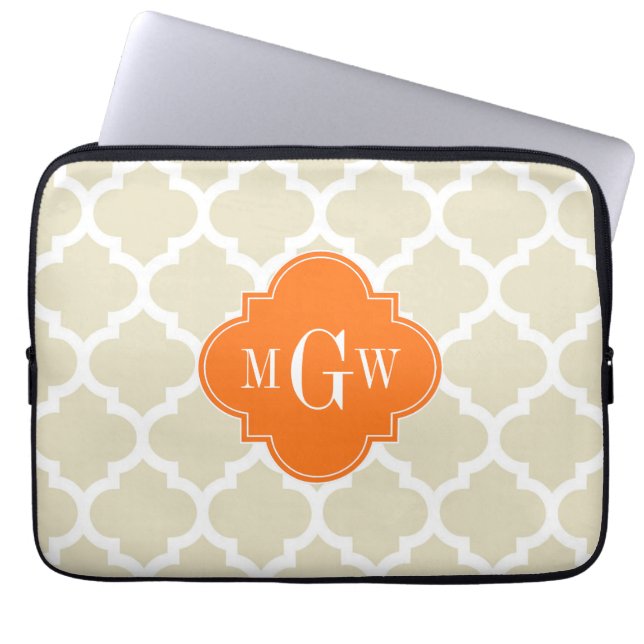 Beige, Welch marokkanischer #5 Pumpkin 3 Initial M Laptopschutzhülle (Vorderseite)