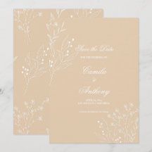 Beige White Corner Floral Boho Wedding