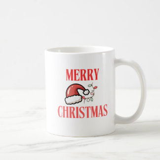 Beige & White Festive Merry Christmas Classic Mug  Kaffeetasse