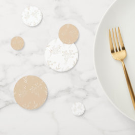Beige White Floral Boho Wedding Konfetti