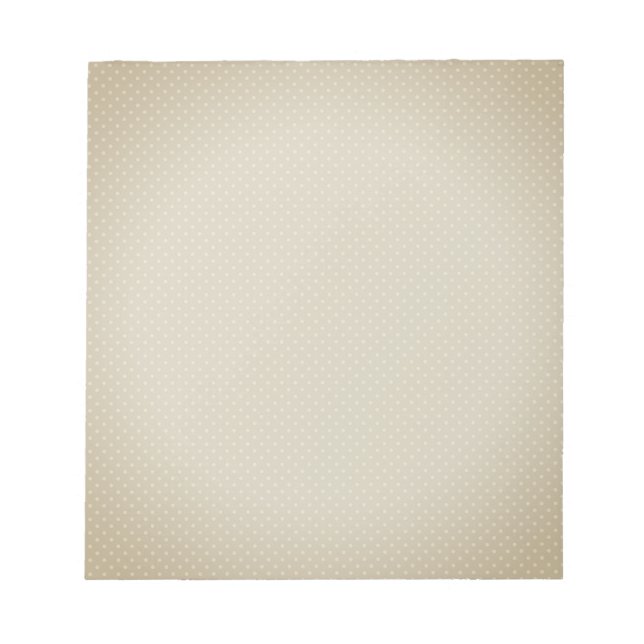 Beige White Polka Dot Simple Retro Notizblock (Vorderseite)