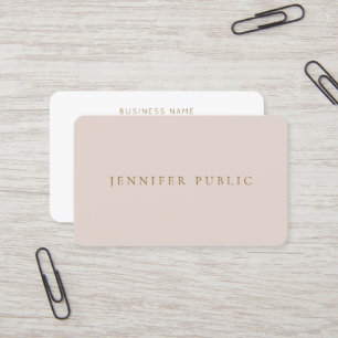 Beige & White Professionelle Moderne Einfache Vorl Visitenkarte