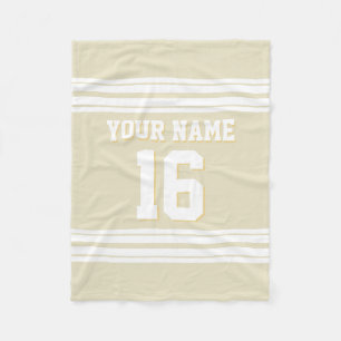 Beige White Sports Jersey Fleecedecke