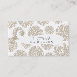 Beige & White stilvolle Hair Salon Business Cards Visitenkarte