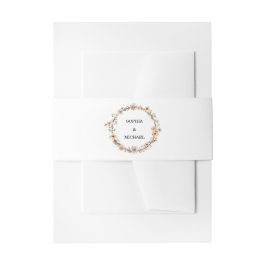 Beige Wild Flowers Hochzeit Einladungsbanderole